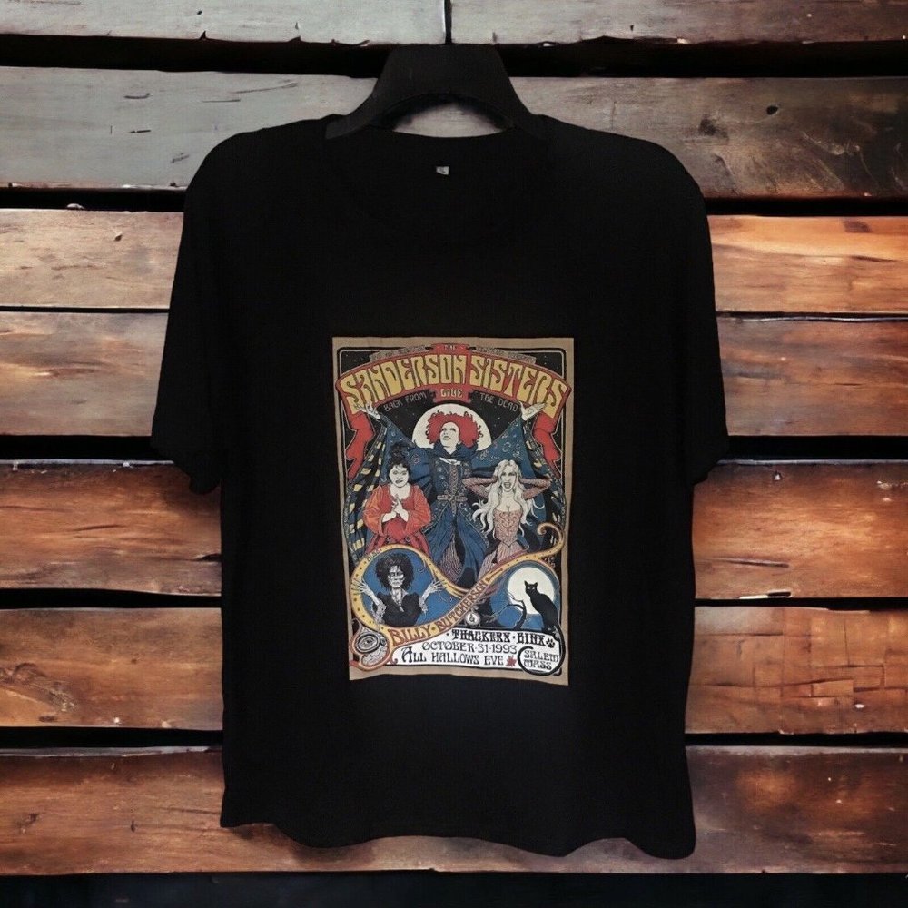Hocus Pocus Sanderson Sisters Tshirt, Halloween Black Size XL Shirt